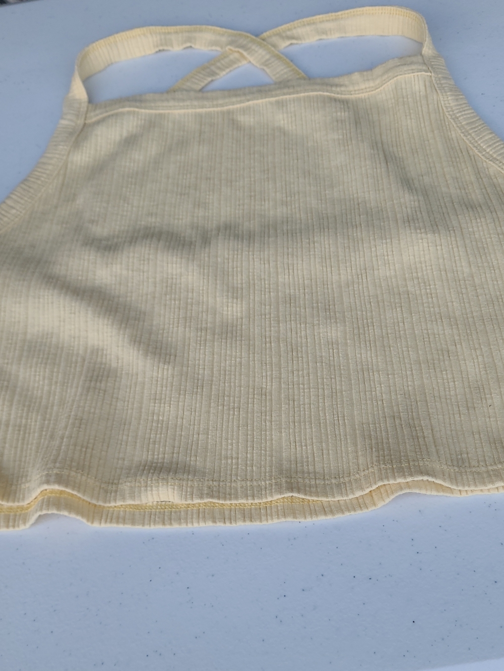 American Eagle Outfitters Pale Yellow Ribbed Tank